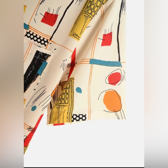 Mens All Over Graffiti Print Street Short Sleeve Shirt Size Small NWT - Picture 5 of 7